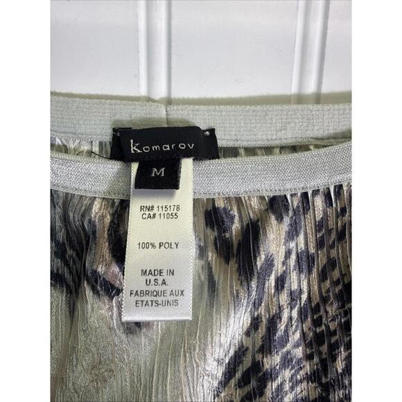 Vintage Komarov Outfit Skirt Top M Leopard Print Crinkle Y2k Midi Lace Animal - Picture 9 of 9